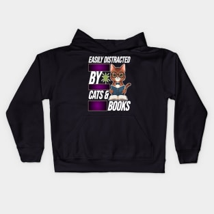 Easily Distracted by Cats Kids Hoodie